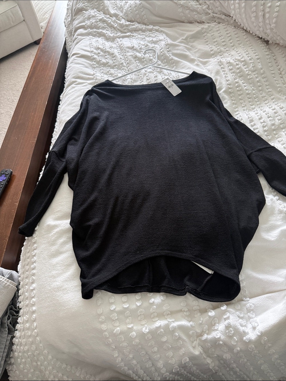 Express Black Knit Top with Dolman Sleeve